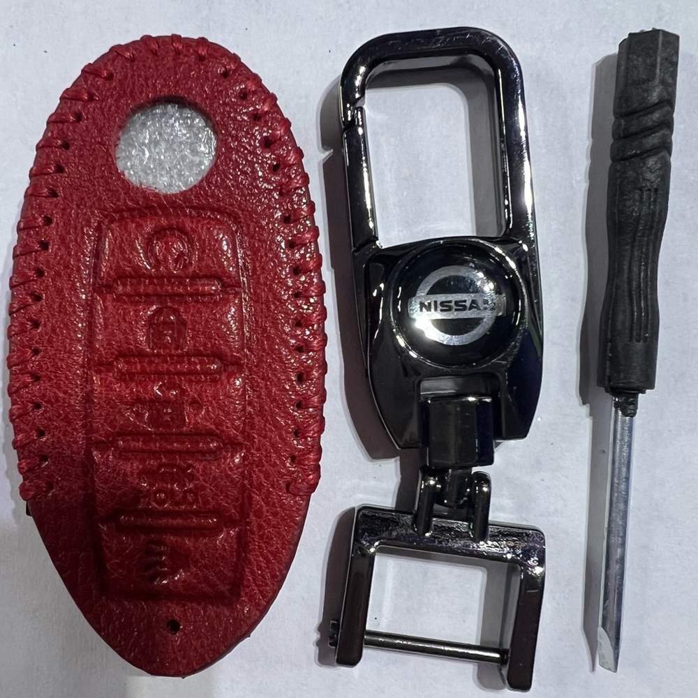 Nissan Model B Key cover in Red leather 012424 1
